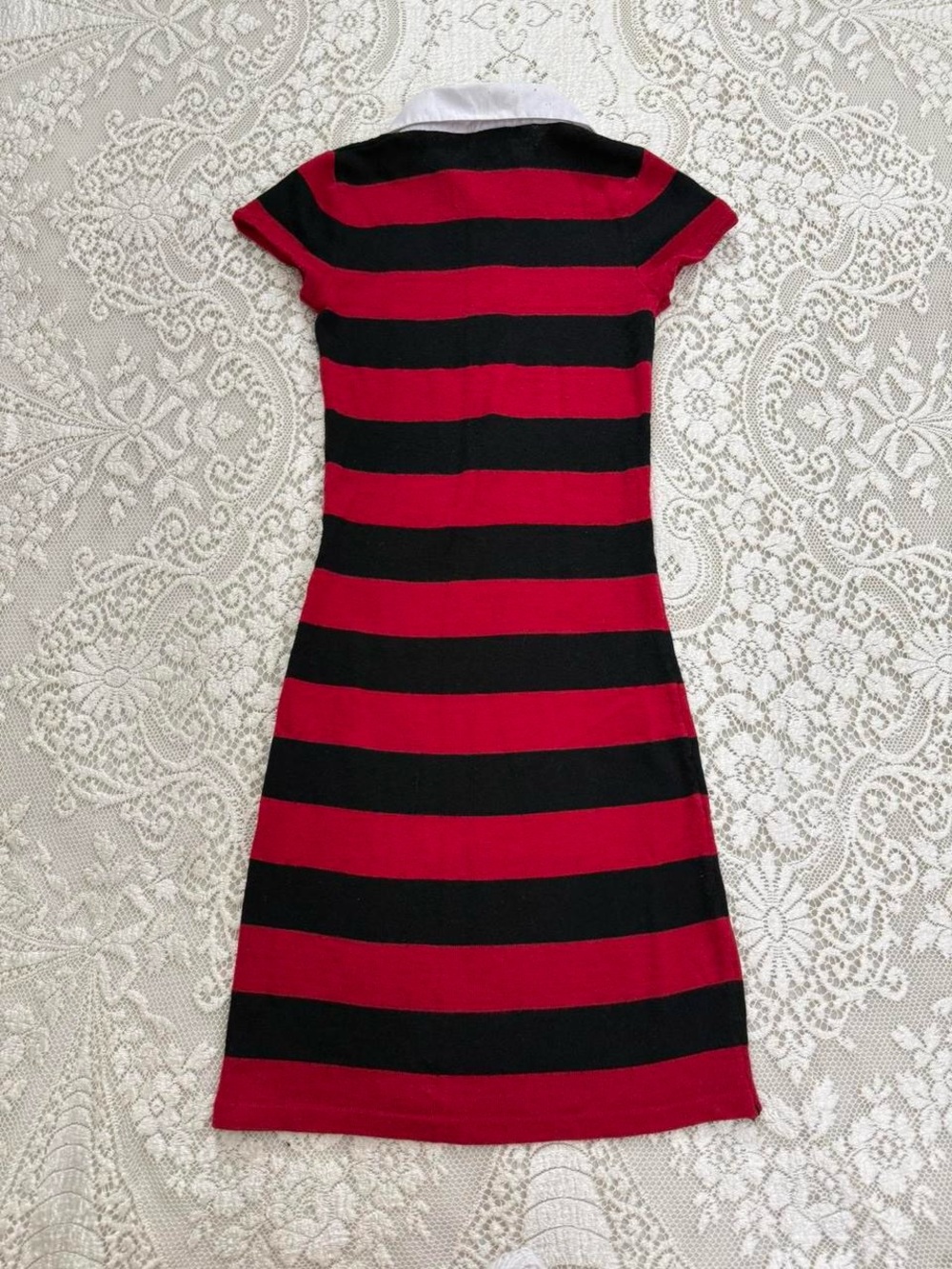 y2k preppy emo scenecore mall goth red and white striped knit dress | size XS - Picture 4 of 5
